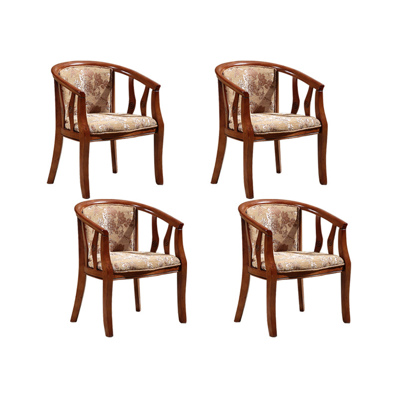 Indoor Solid Wood Frame Dining Arm Chair Upholstered Arm Chair