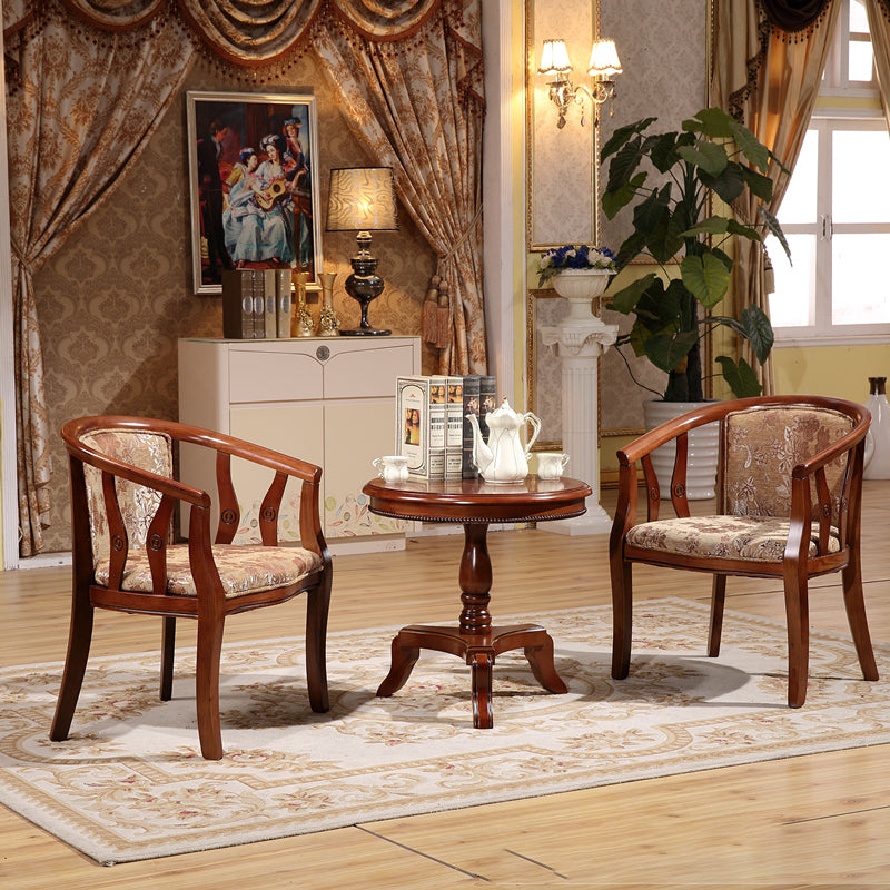 Indoor Solid Wood Frame Dining Arm Chair Upholstered Arm Chair