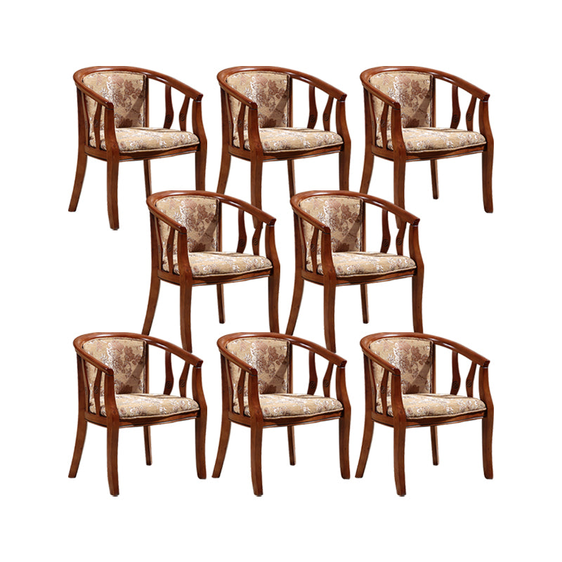 Indoor Solid Wood Frame Dining Arm Chair Upholstered Arm Chair