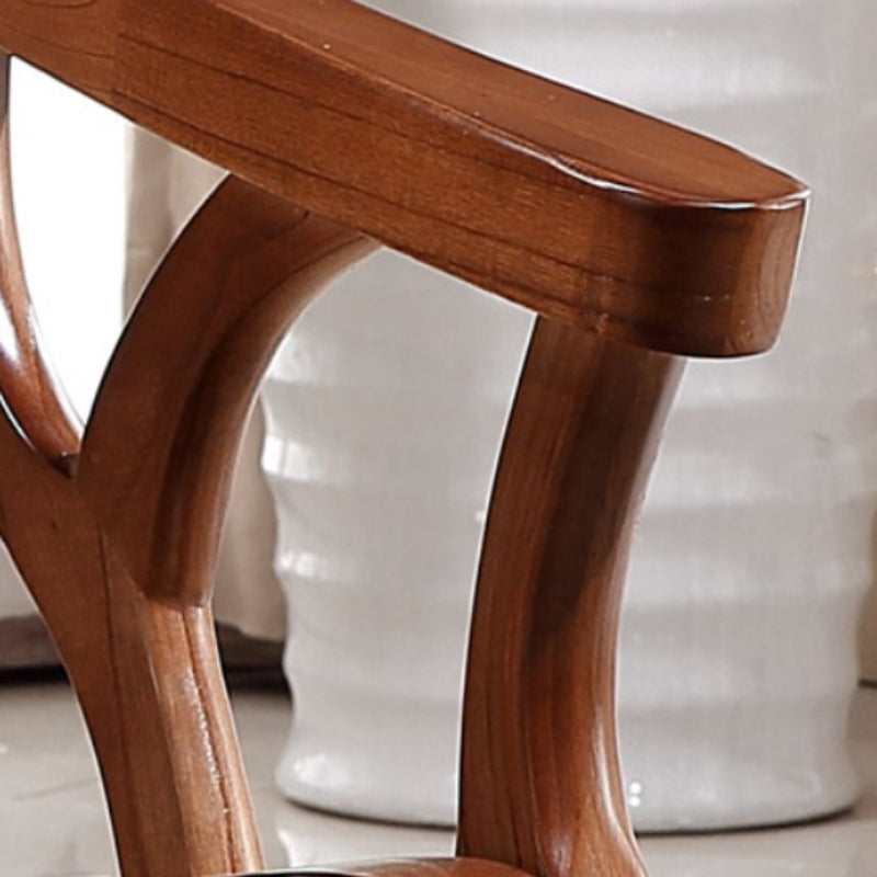 Indoor Solid Wood Frame Dining Arm Chair Upholstered Arm Chair