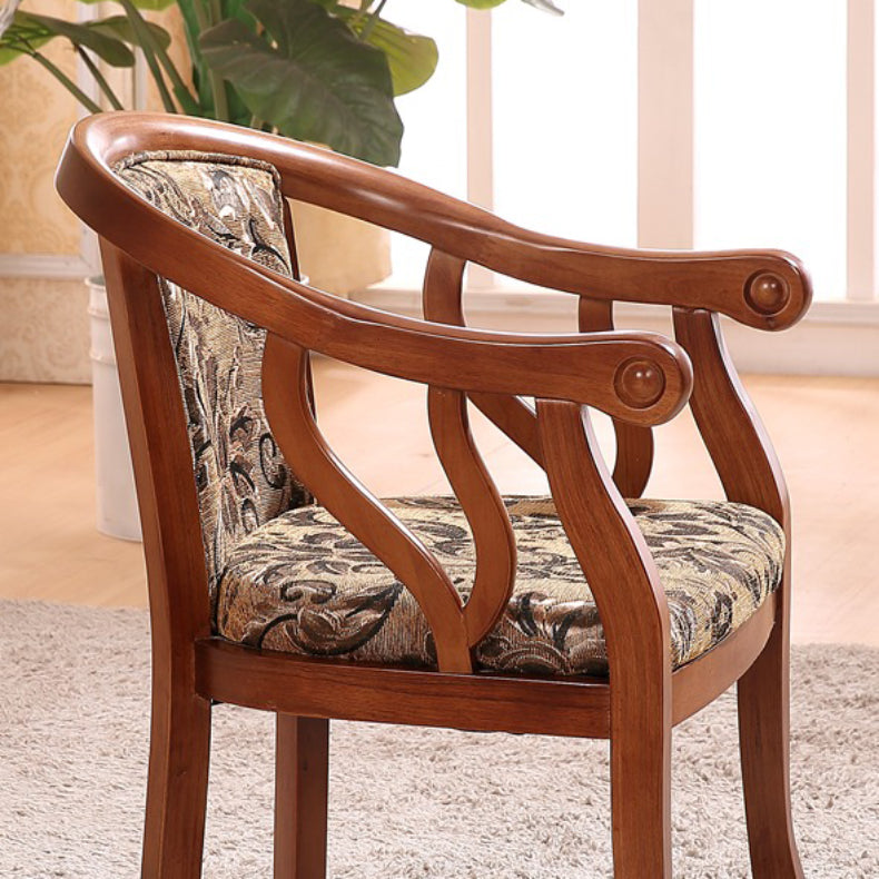 Indoor Solid Wood Frame Dining Arm Chair Upholstered Arm Chair