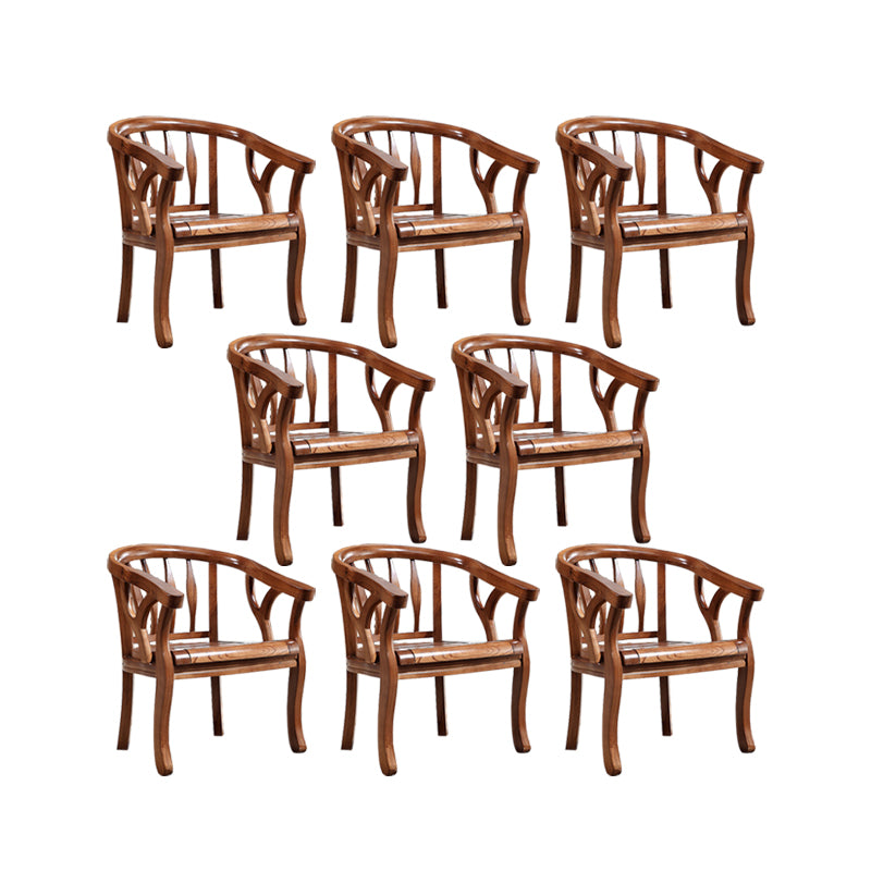 Indoor Solid Wood Frame Dining Arm Chair Upholstered Arm Chair
