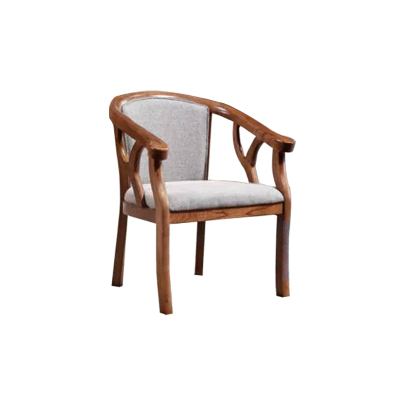 Indoor Solid Wood Frame Dining Arm Chair Upholstered Arm Chair
