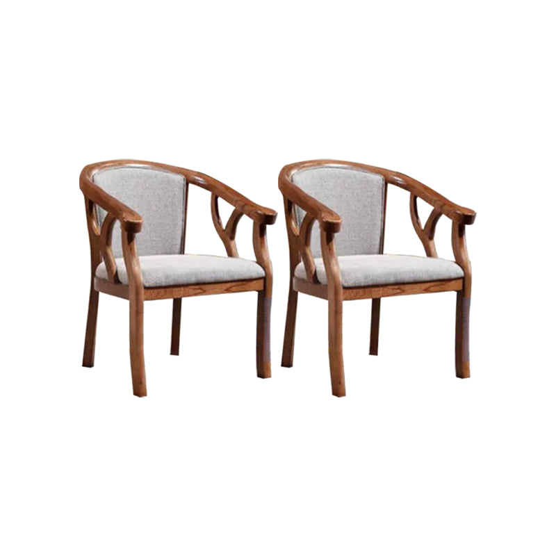 Indoor Solid Wood Frame Dining Arm Chair Upholstered Arm Chair