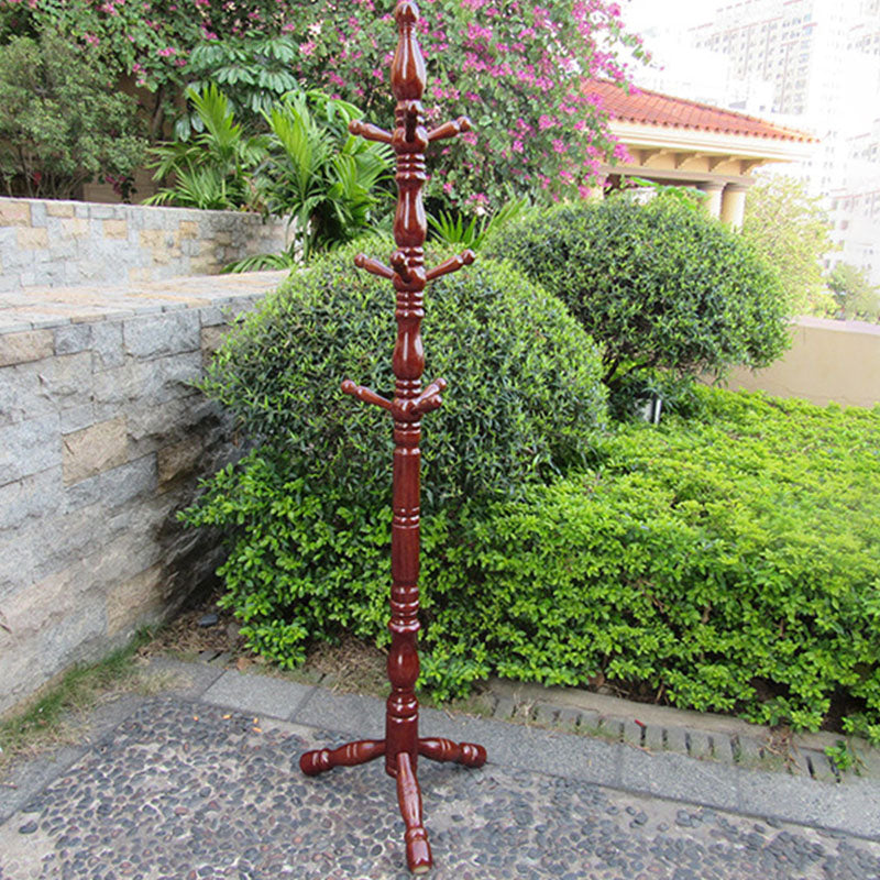 Solid Wood Coat Hanger Tree Mid-Century Modern Entry Hall Tree