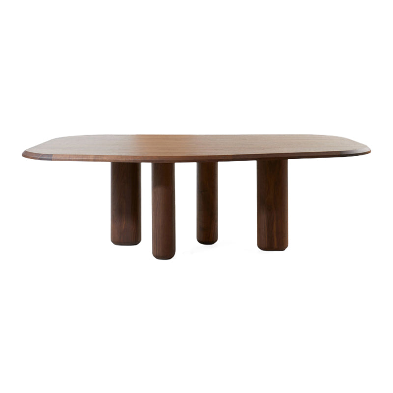 Oak Solid Wood Dining Table Tripod Base Dining Table for Dining Room