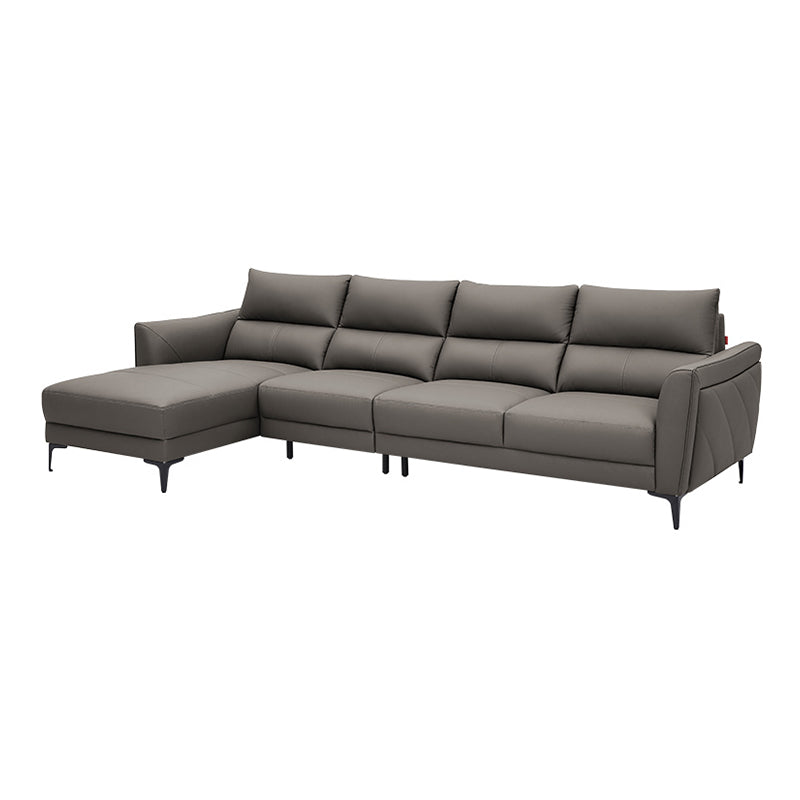 Genuine Leather Square Arm Sectionals -Contemporary Sectional Couch