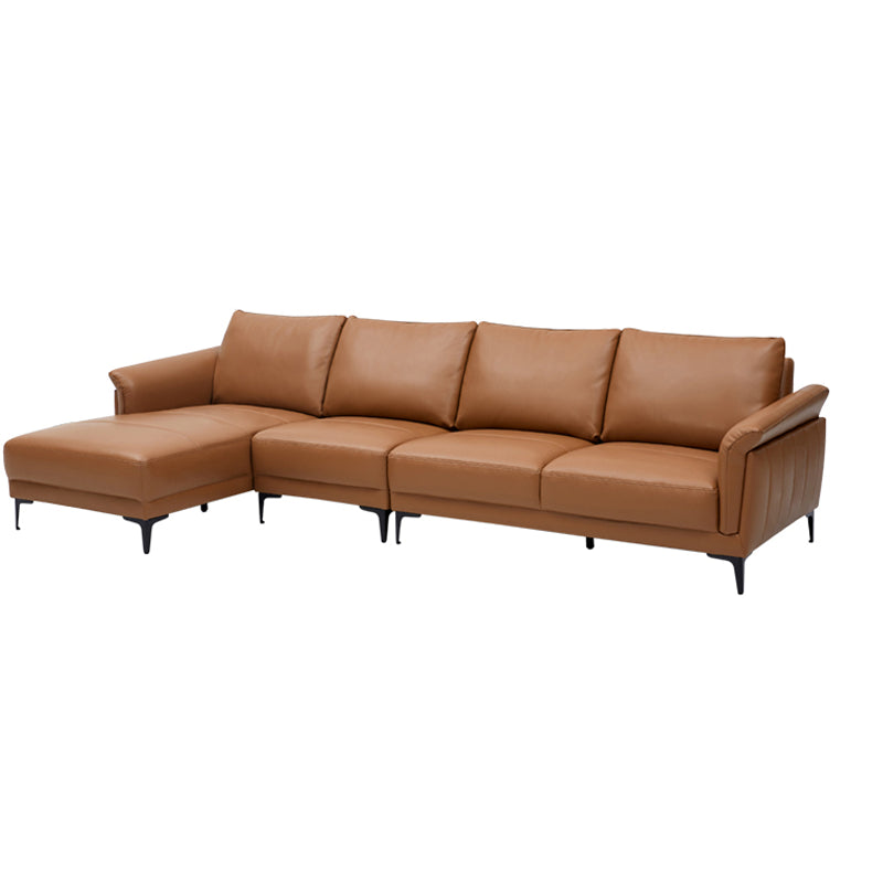 Genuine Leather Square Arm Sectionals -Contemporary Sectional Couch