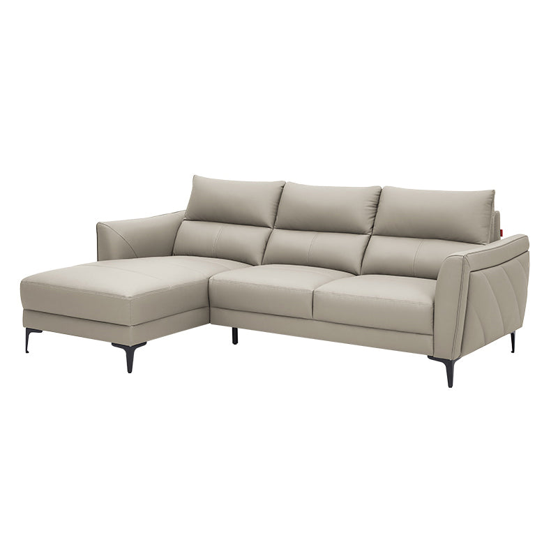 Genuine Leather Square Arm Sectionals -Contemporary Sectional Couch