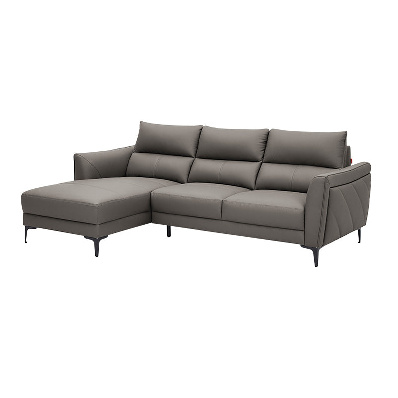 Genuine Leather Square Arm Sectionals -Contemporary Sectional Couch
