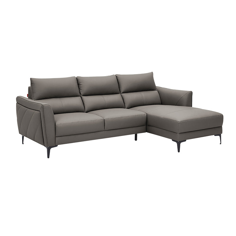 Genuine Leather Square Arm Sectionals -Contemporary Sectional Couch