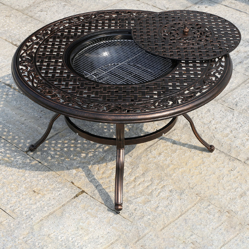 Industrial Outdoor Dining Table Aluminum Fire Resistant Patio Table