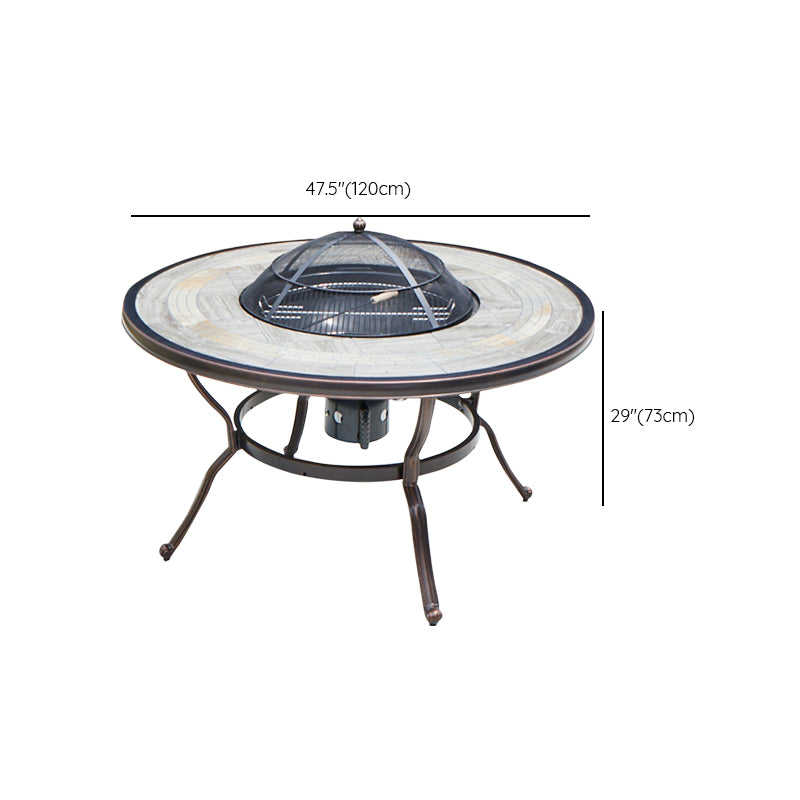 Industrial Outdoor Dining Table Aluminum Fire Resistant Patio Table