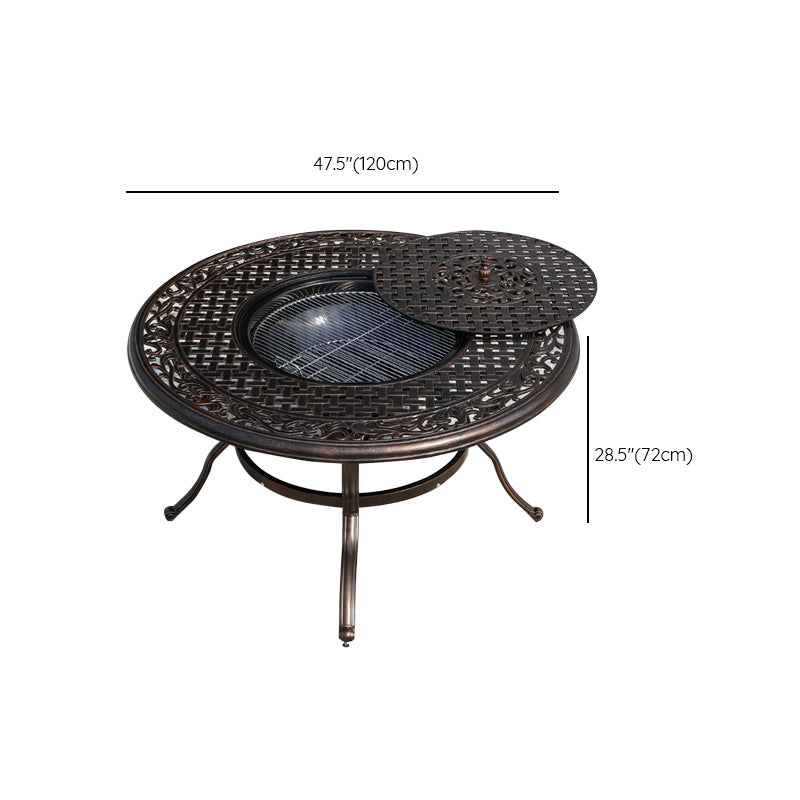Industrial Outdoor Dining Table Aluminum Fire Resistant Patio Table