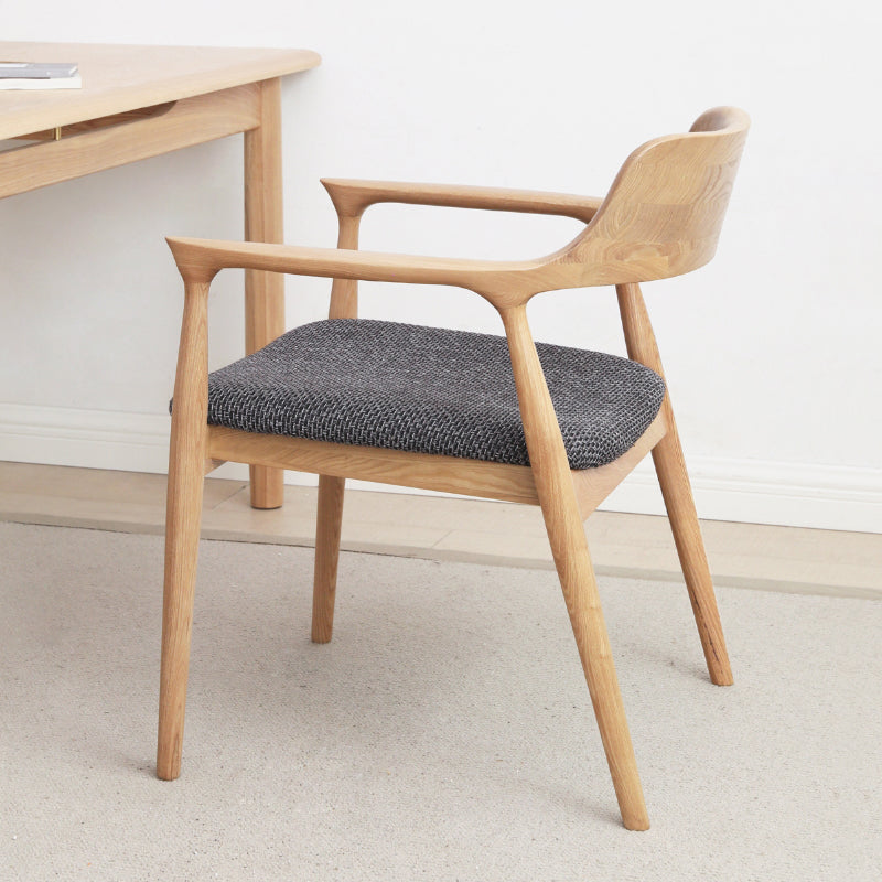 Modern Style Arm Chair Wood Open Back Dining Room Chair for Kitchen
