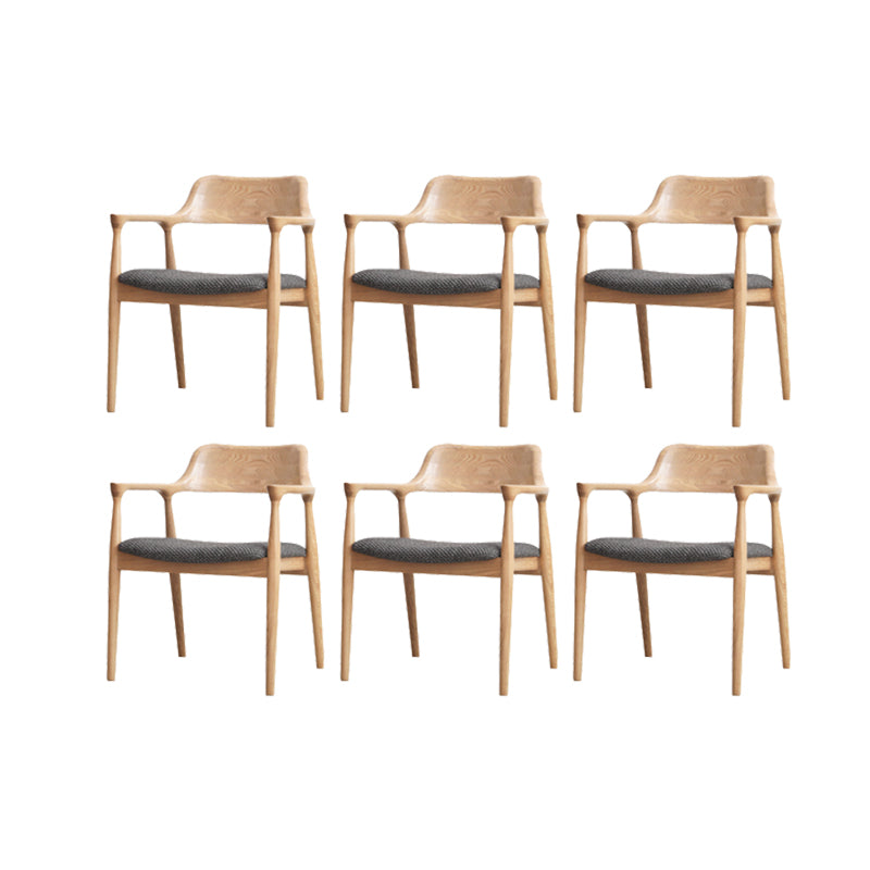 Modern Style Arm Chair Wood Open Back Dining Room Chair for Kitchen