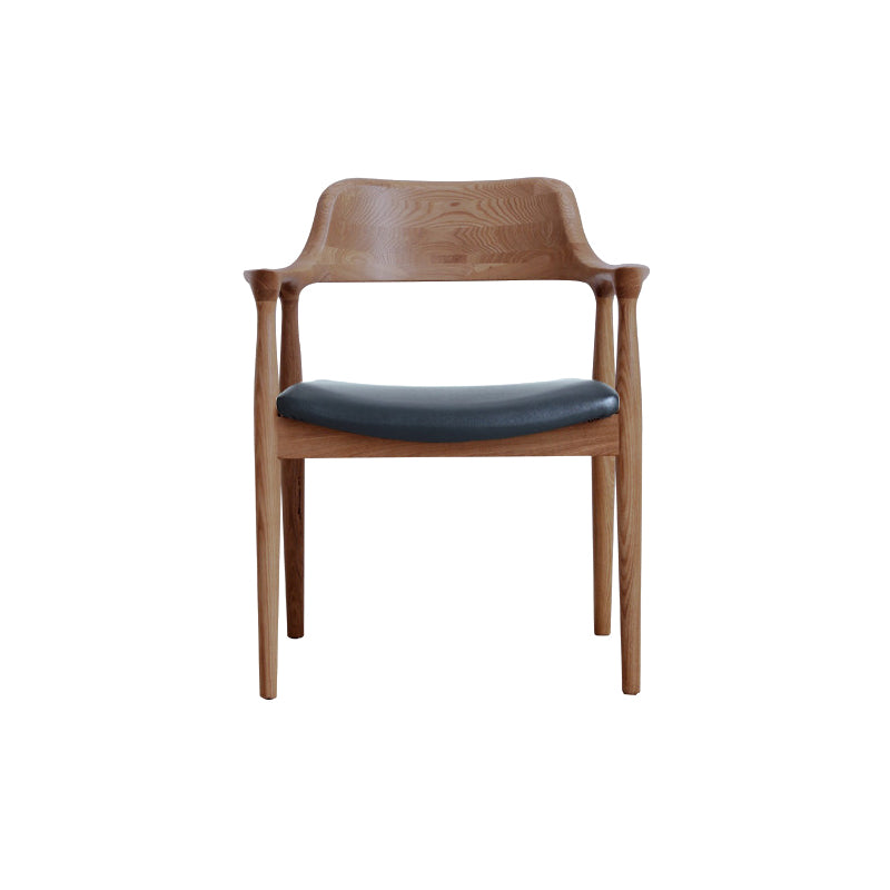 Modern Style Arm Chair Wood Open Back Dining Room Chair for Kitchen