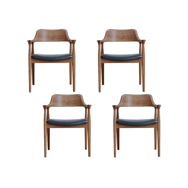 Modern Style Arm Chair Wood Open Back Dining Room Chair for Kitchen