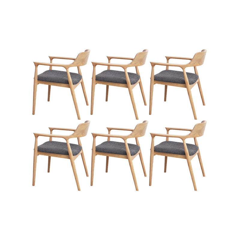 Modern Style Arm Chair Wood Open Back Dining Room Chair for Kitchen
