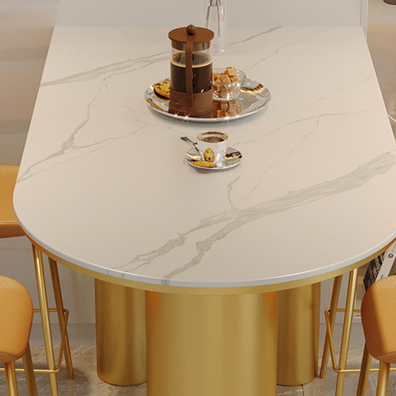 Glam Rectangle Stone Counter Table 1/5 Pieces Bar Table Set for Living Room