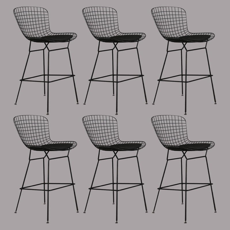 Metal Bar Stool Modern Style Backrest Bar Stools for Dining Room