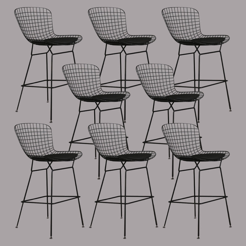 Metal Bar Stool Modern Style Backrest Bar Stools for Dining Room