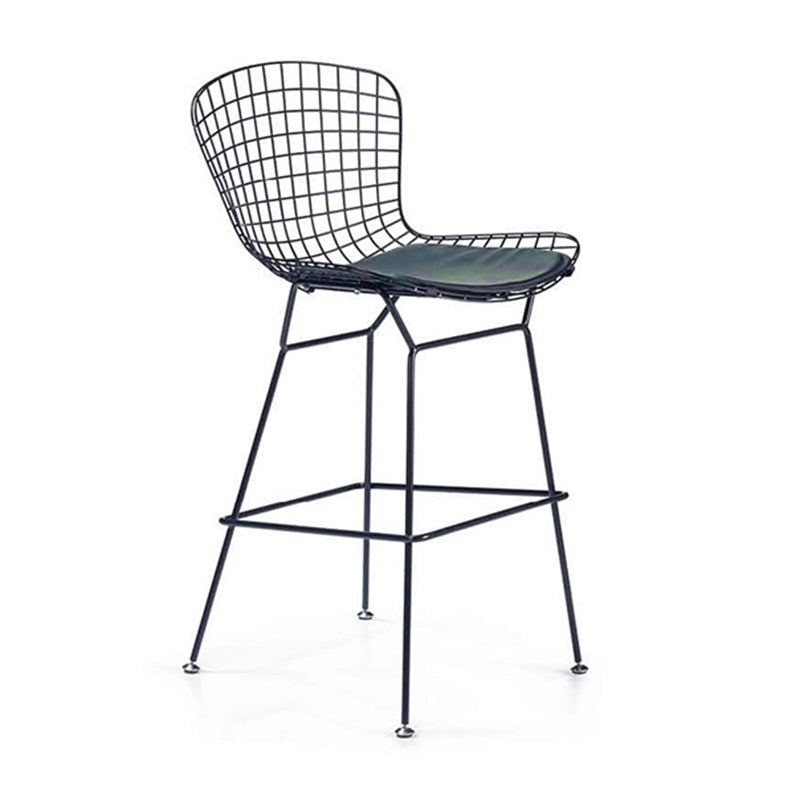 Metal Bar Stool Modern Style Backrest Bar Stools for Dining Room