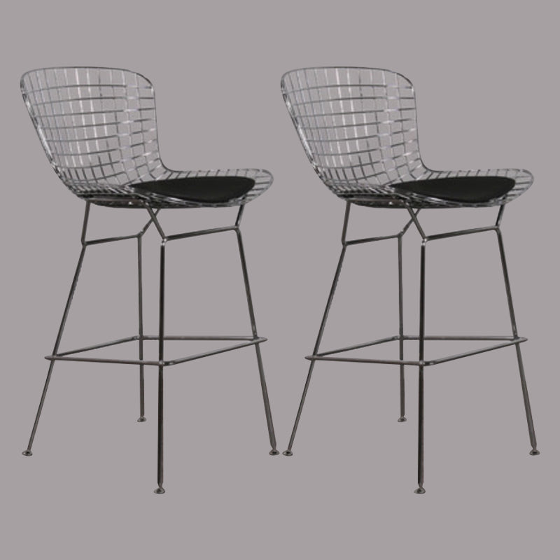 Metal Bar Stool Modern Style Backrest Bar Stools for Dining Room