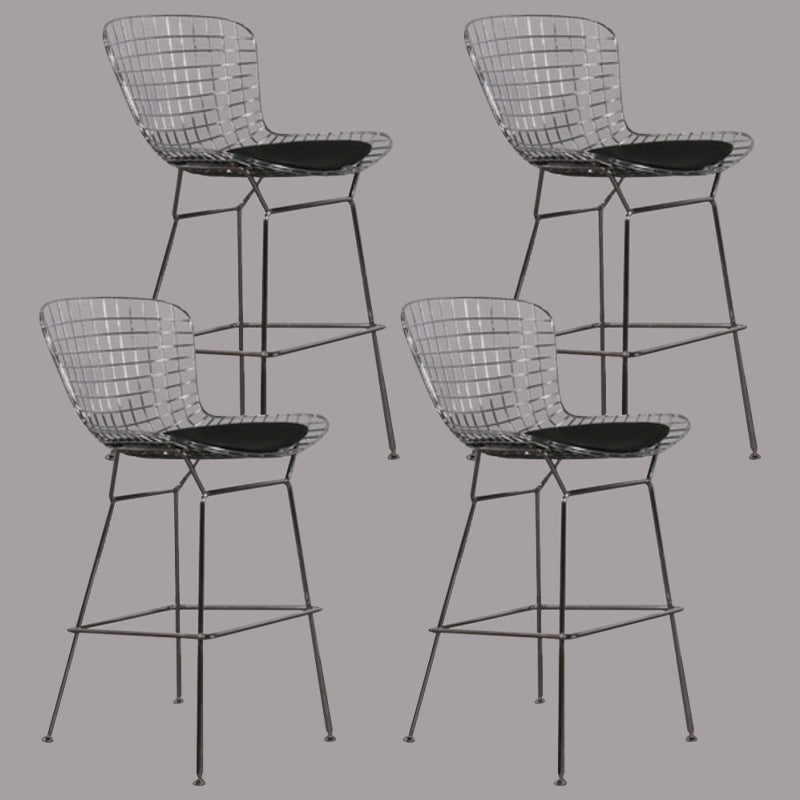 Metal Bar Stool Modern Style Backrest Bar Stools for Dining Room