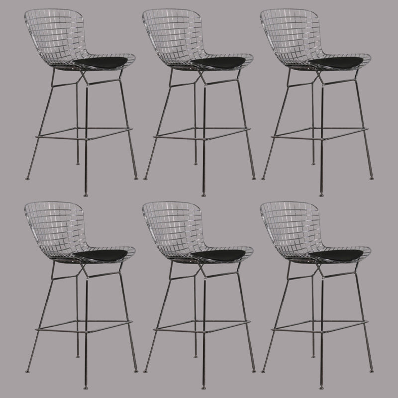 Metal Bar Stool Modern Style Backrest Bar Stools for Dining Room