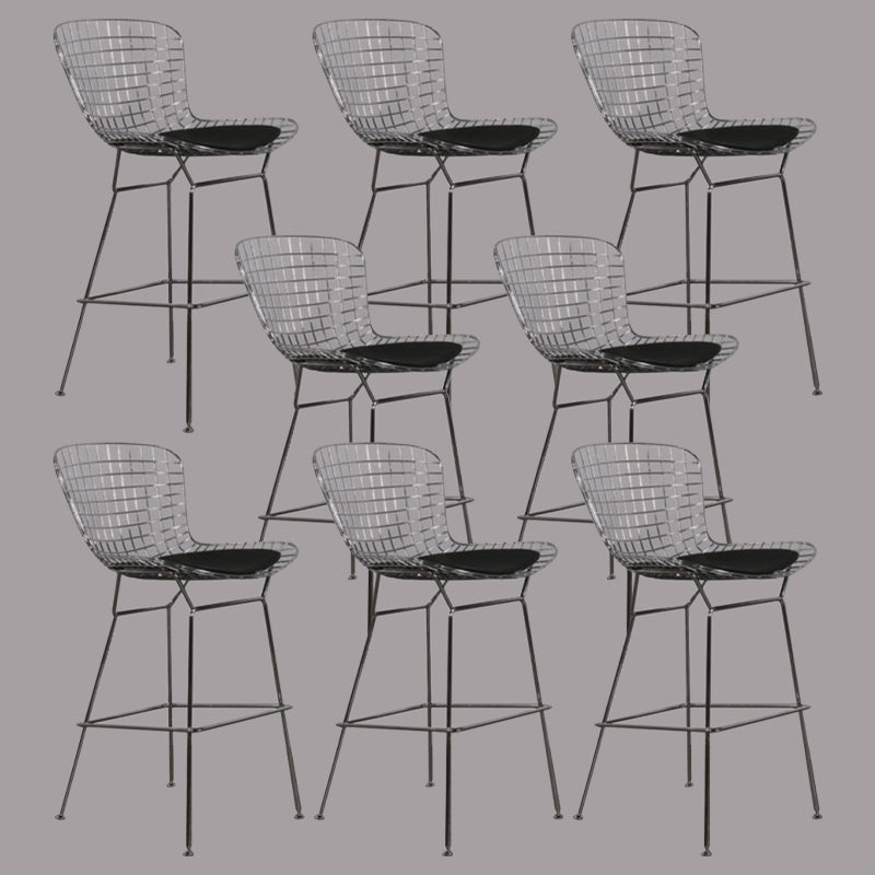 Metal Bar Stool Modern Style Backrest Bar Stools for Dining Room