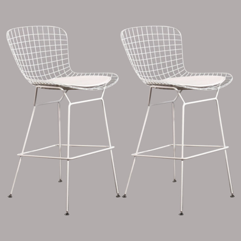 Metal Bar Stool Modern Style Backrest Bar Stools for Dining Room