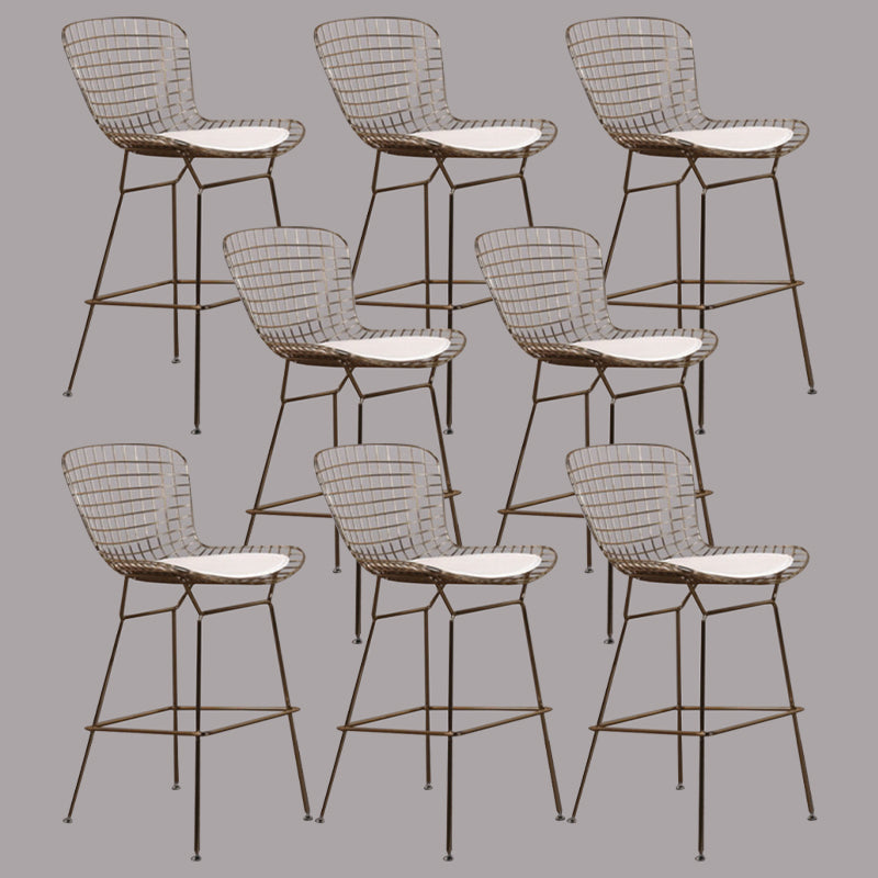Metal Bar Stool Modern Style Backrest Bar Stools for Dining Room