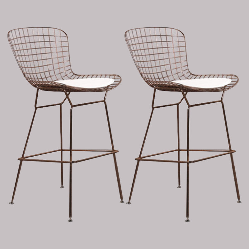 Metal Bar Stool Modern Style Backrest Bar Stools for Dining Room