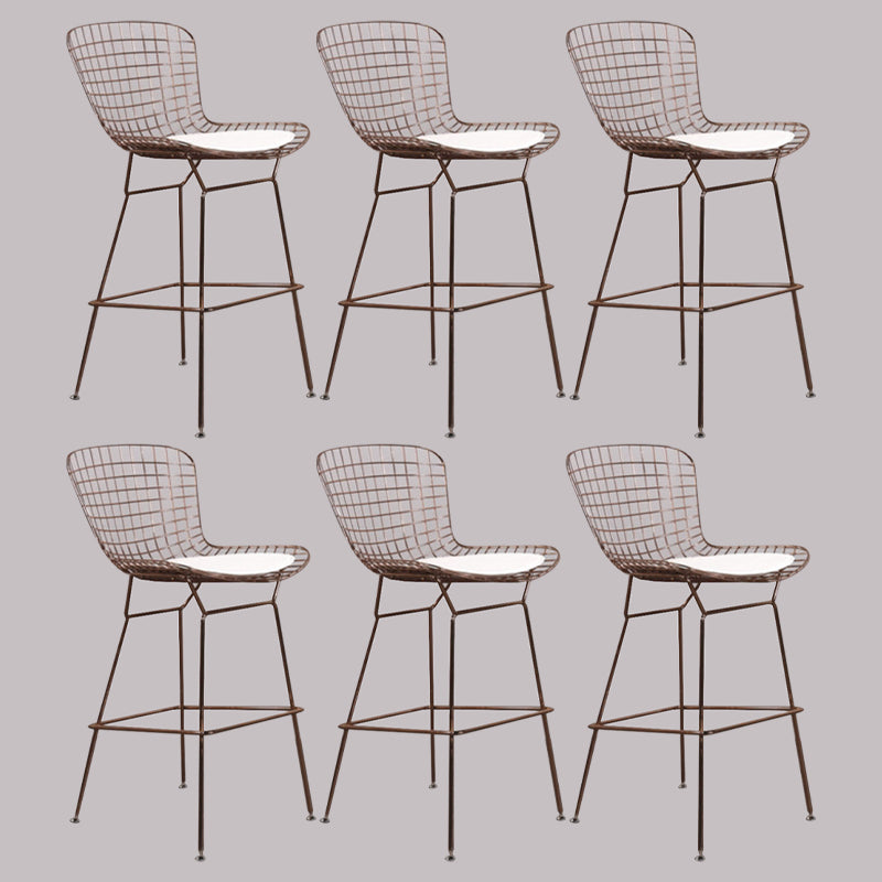 Metal Bar Stool Modern Style Backrest Bar Stools for Dining Room