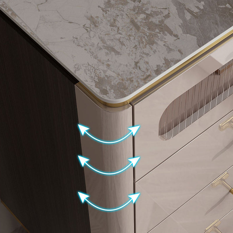 Classic Glam Dresser Stone Storage Chest Dresser with Drawers