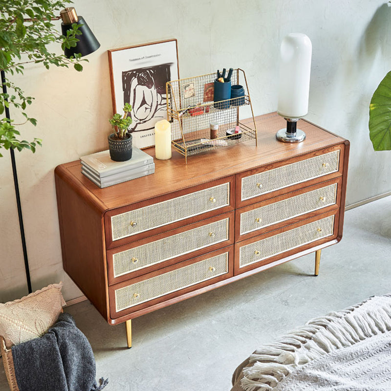 Glam Storage Chest Dresser Solid Wood Storage Chest with Drawers