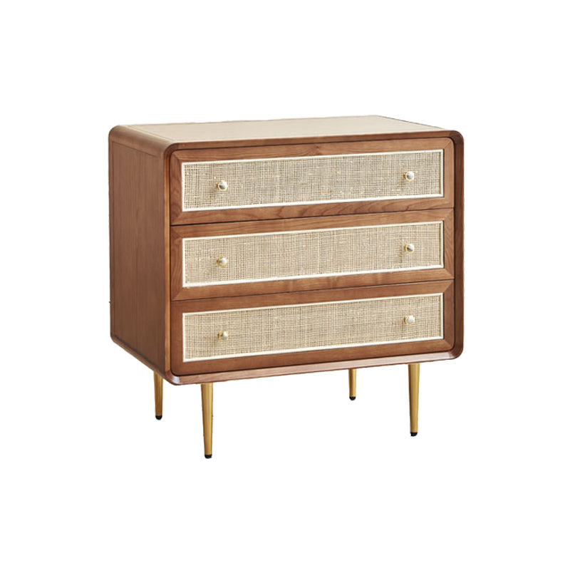 Glam Storage Chest Dresser Solid Wood Storage Chest with Drawers