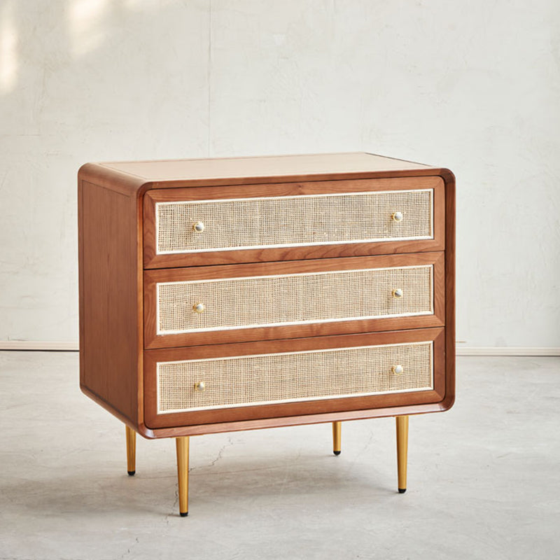 Glam Storage Chest Dresser Solid Wood Storage Chest with Drawers