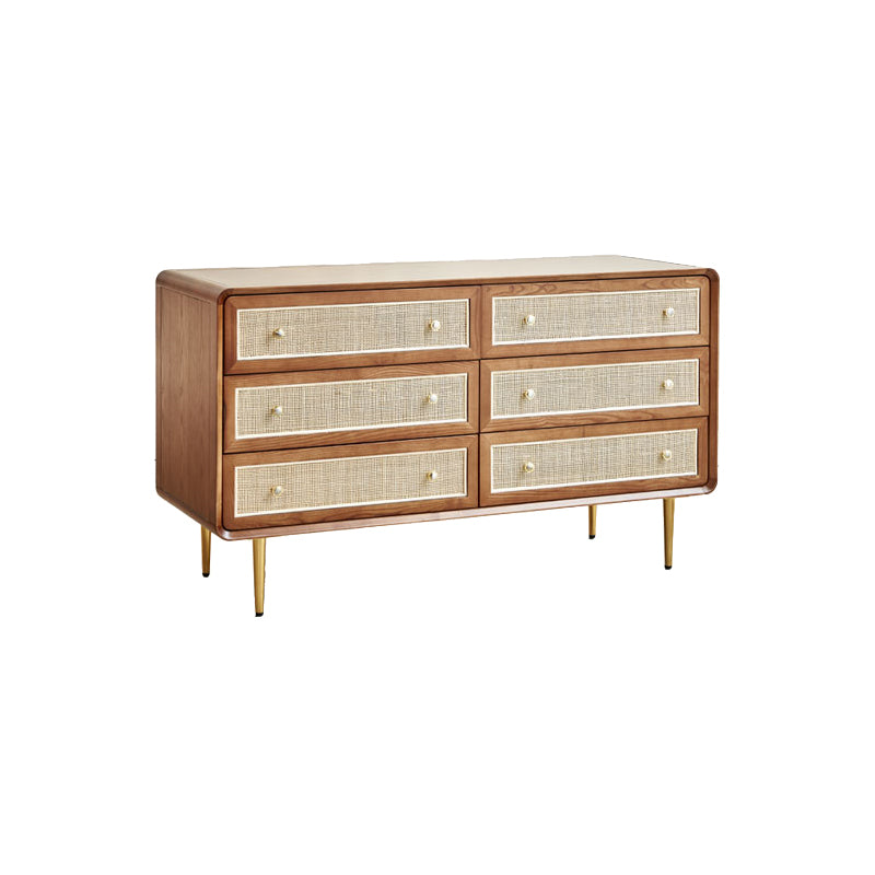 Glam Storage Chest Dresser Solid Wood Storage Chest with Drawers