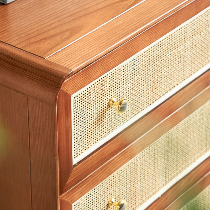 Glam Storage Chest Dresser Solid Wood Storage Chest with Drawers