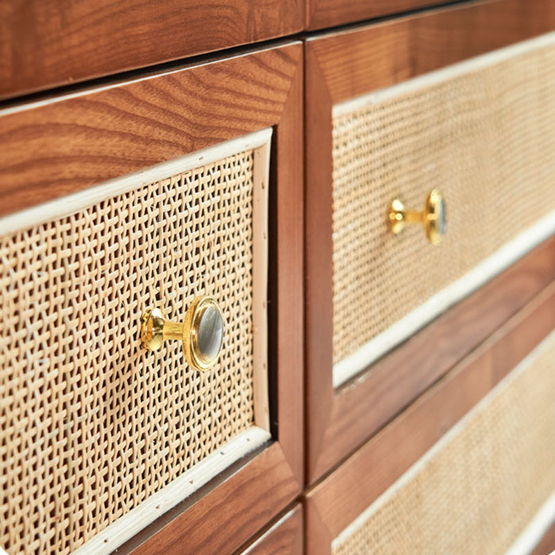 Glam Storage Chest Dresser Solid Wood Storage Chest with Drawers