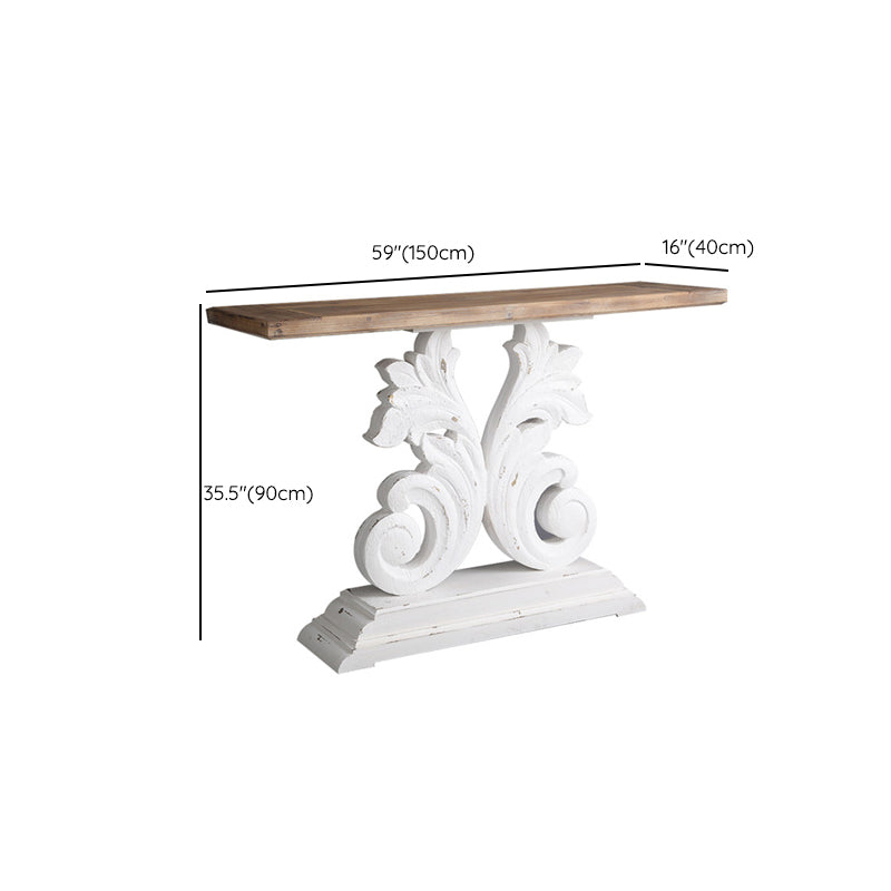 Rectangle Shape French Country Console Table White Wood Sofa Table
