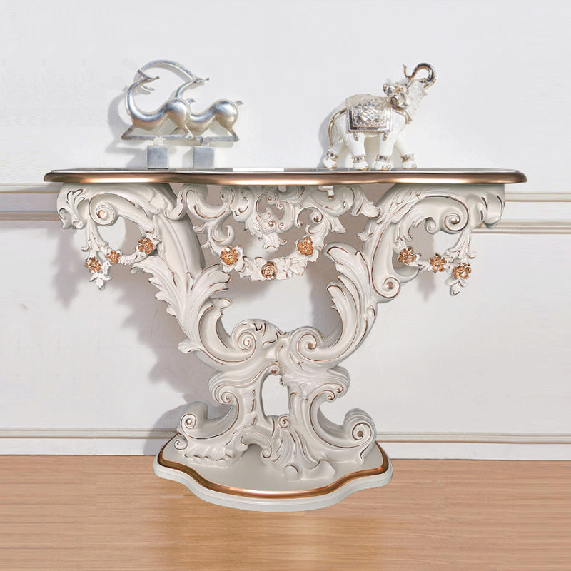Free Form Shape Console Table Black/White/Gold Stone Console Sofa Table