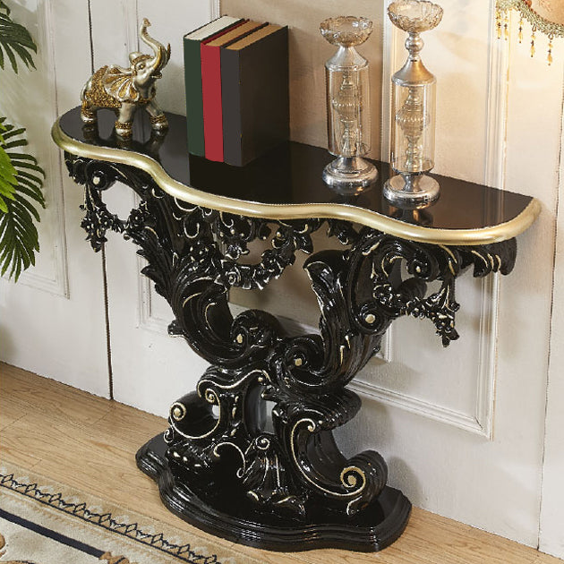 Free Form Shape Console Table Black/White/Gold Stone Console Sofa Table