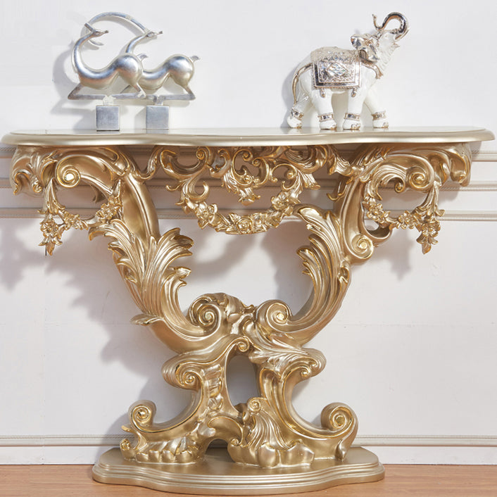 Free Form Shape Console Table Black/White/Gold Stone Console Sofa Table