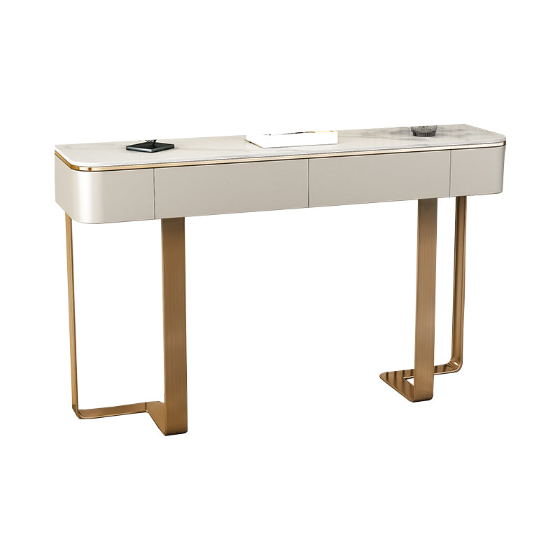 Glam Half Moon Console Table Drawers Included Accent Table for Hall
