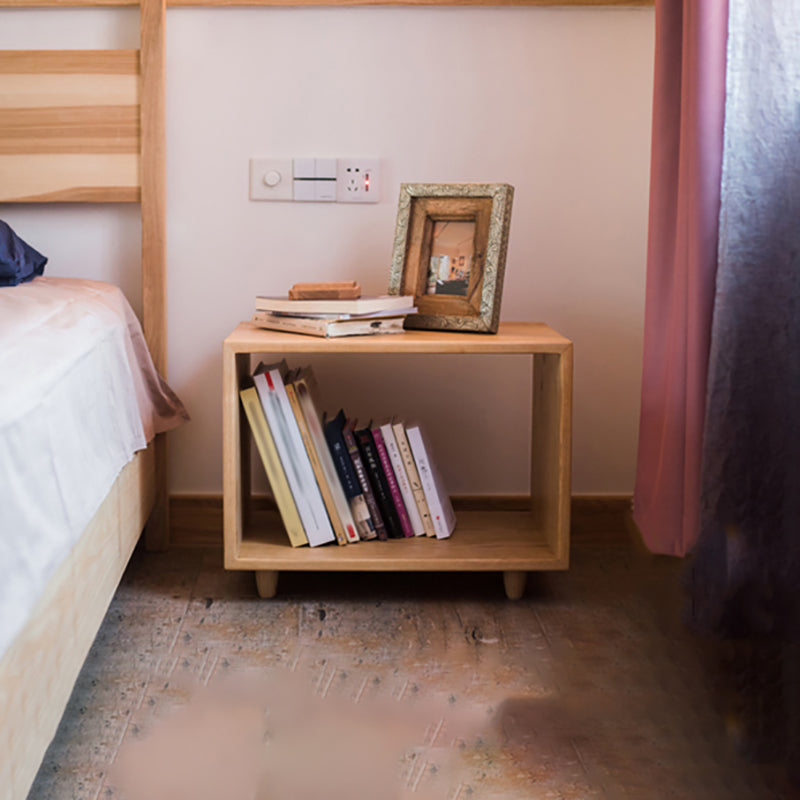 Modern Style Open Back Bookshelf Solid Wood Bookcase for Office