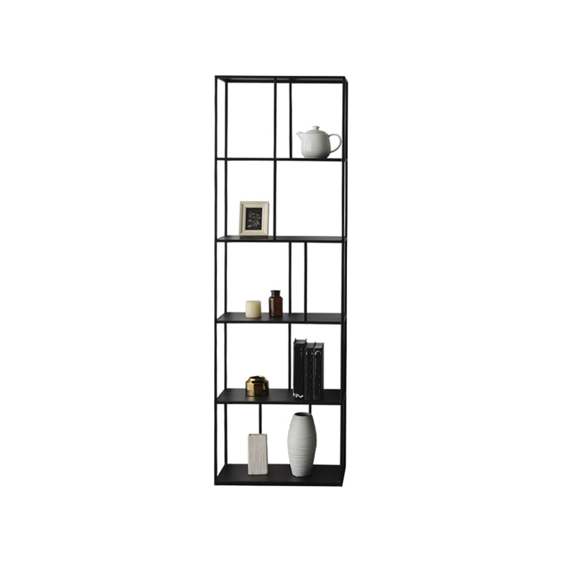 Modern Style Open Back Bookshelf Standard Metal Bookcase with Shelves