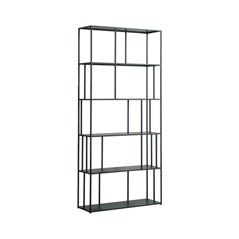 Modern Style Open Back Bookshelf Standard Metal Bookcase with Shelves